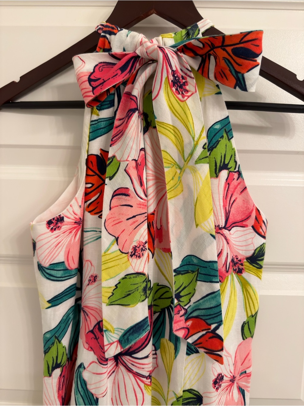 Tommy Bahama White Floral Tie-Neck Halter Camisole